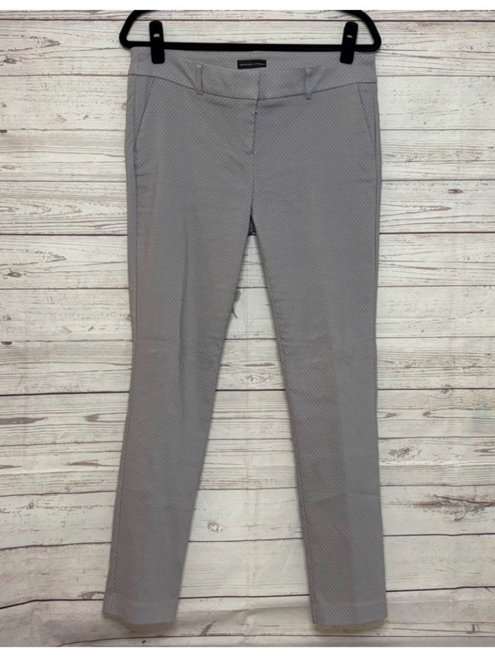 Straight Leg Pants - Light Gray Dot Print